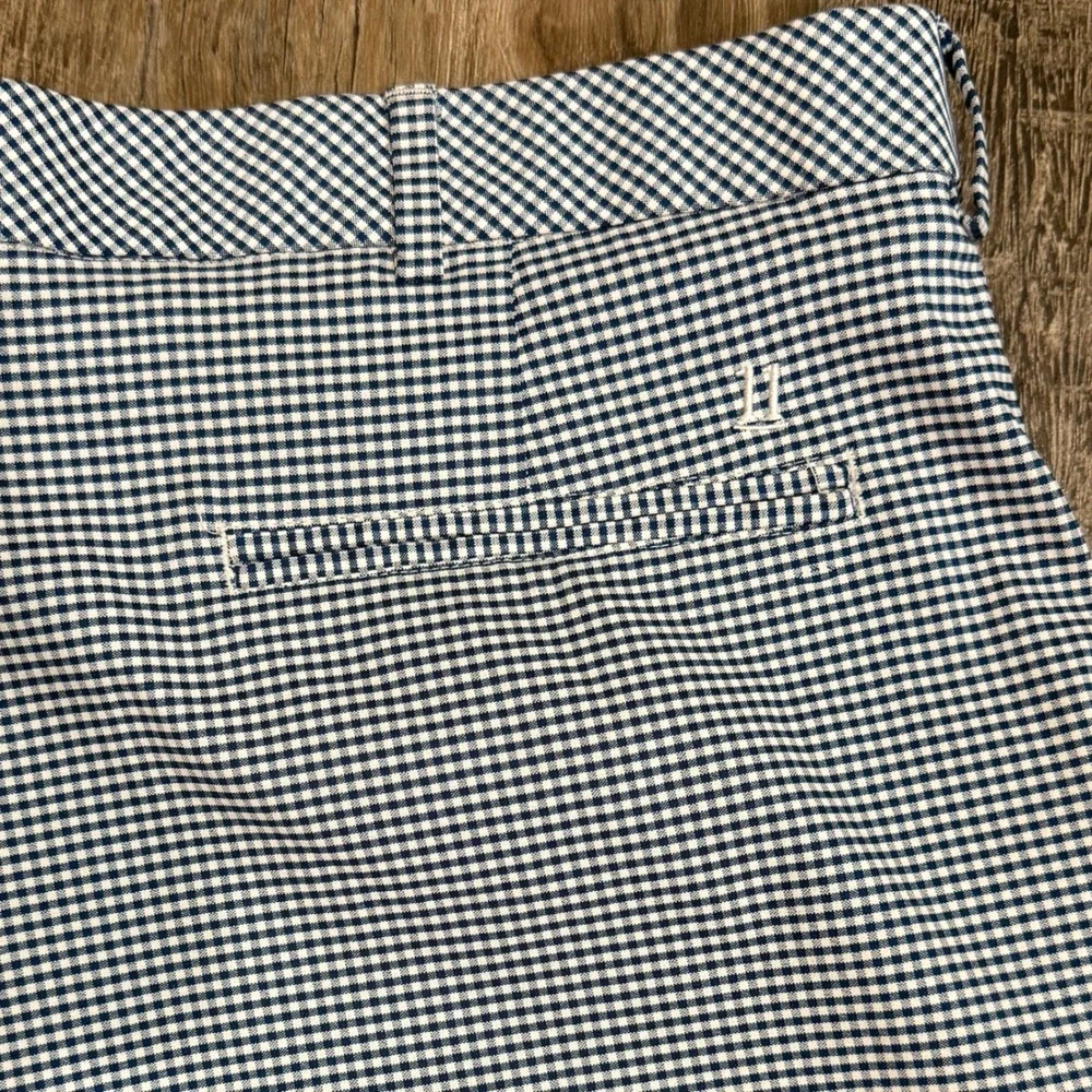 Walter Hagen Golf Shorts Men 38 Blue Gingham Micro-Check Performance Stretch 22